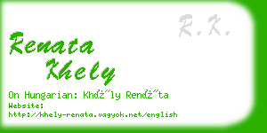 renata khely business card